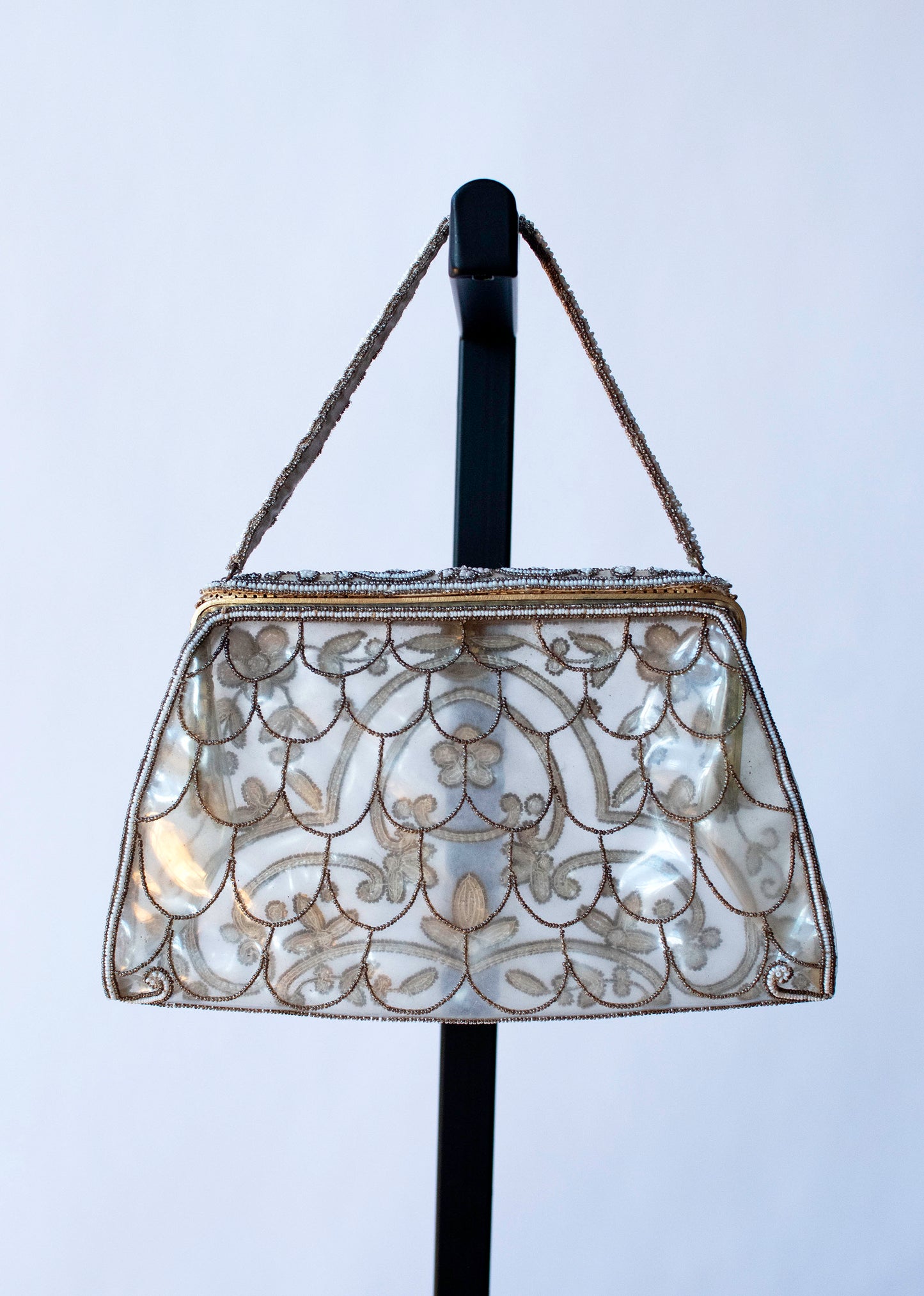 1950s Beaded Plastic Evening Bag