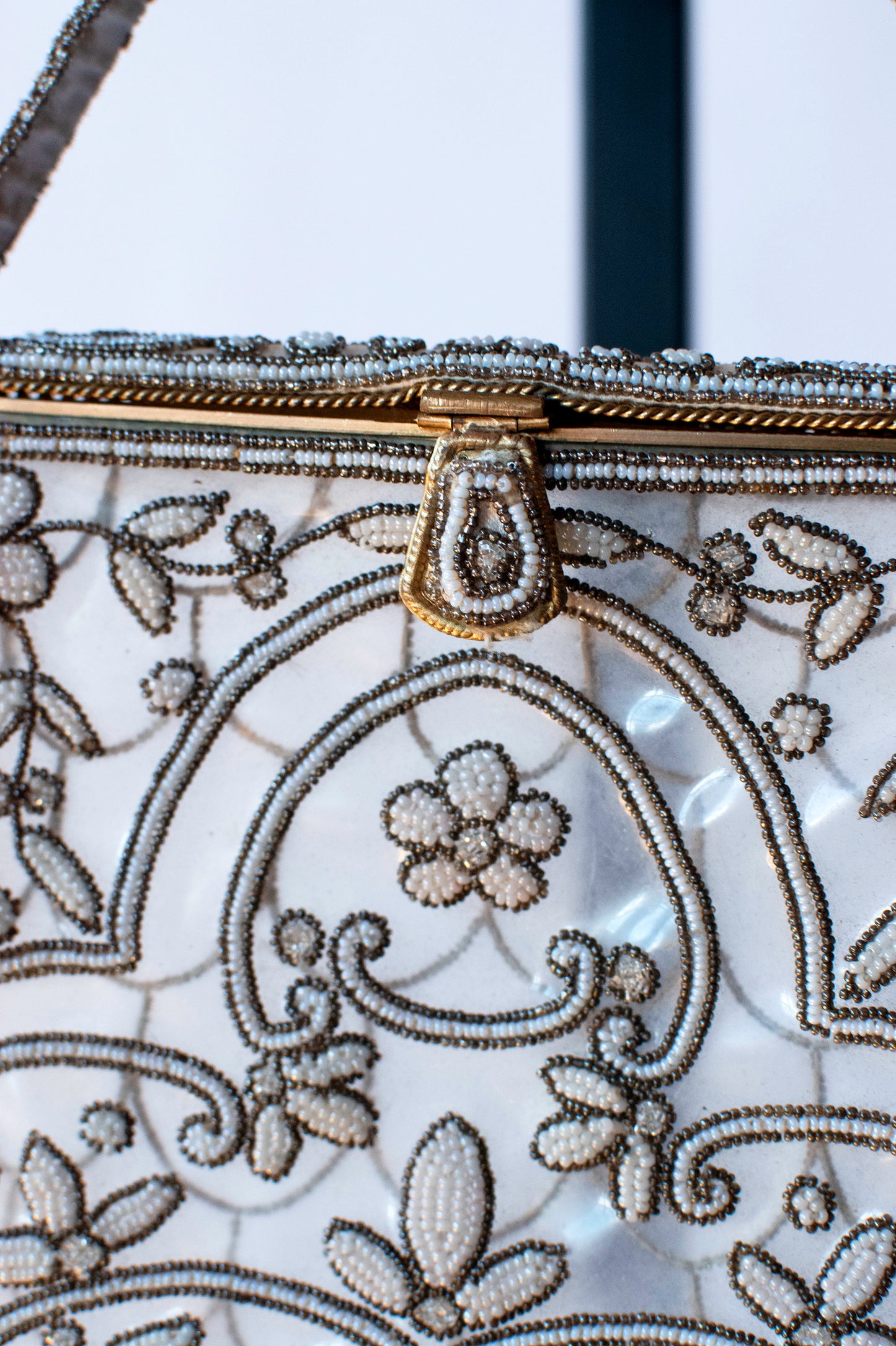 1950s Beaded Plastic Evening Bag