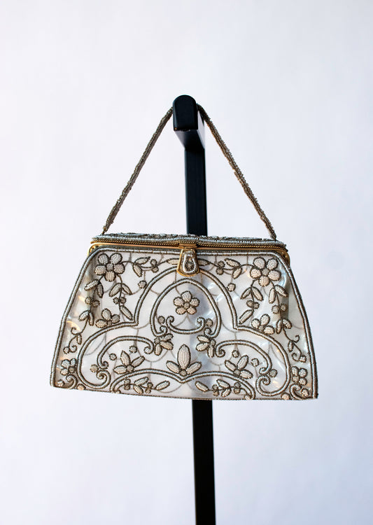 1950s Beaded Plastic Evening Bag