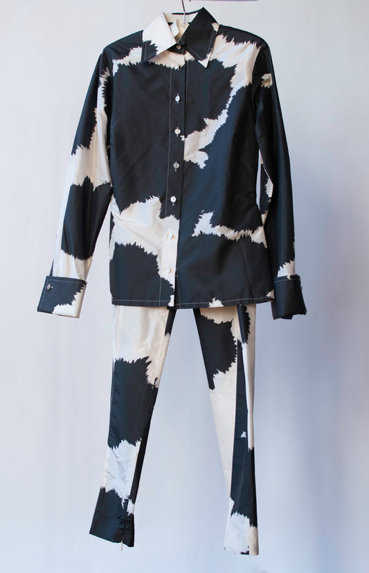 Silk Cow Print Pants Set | Gianfranco Ferré