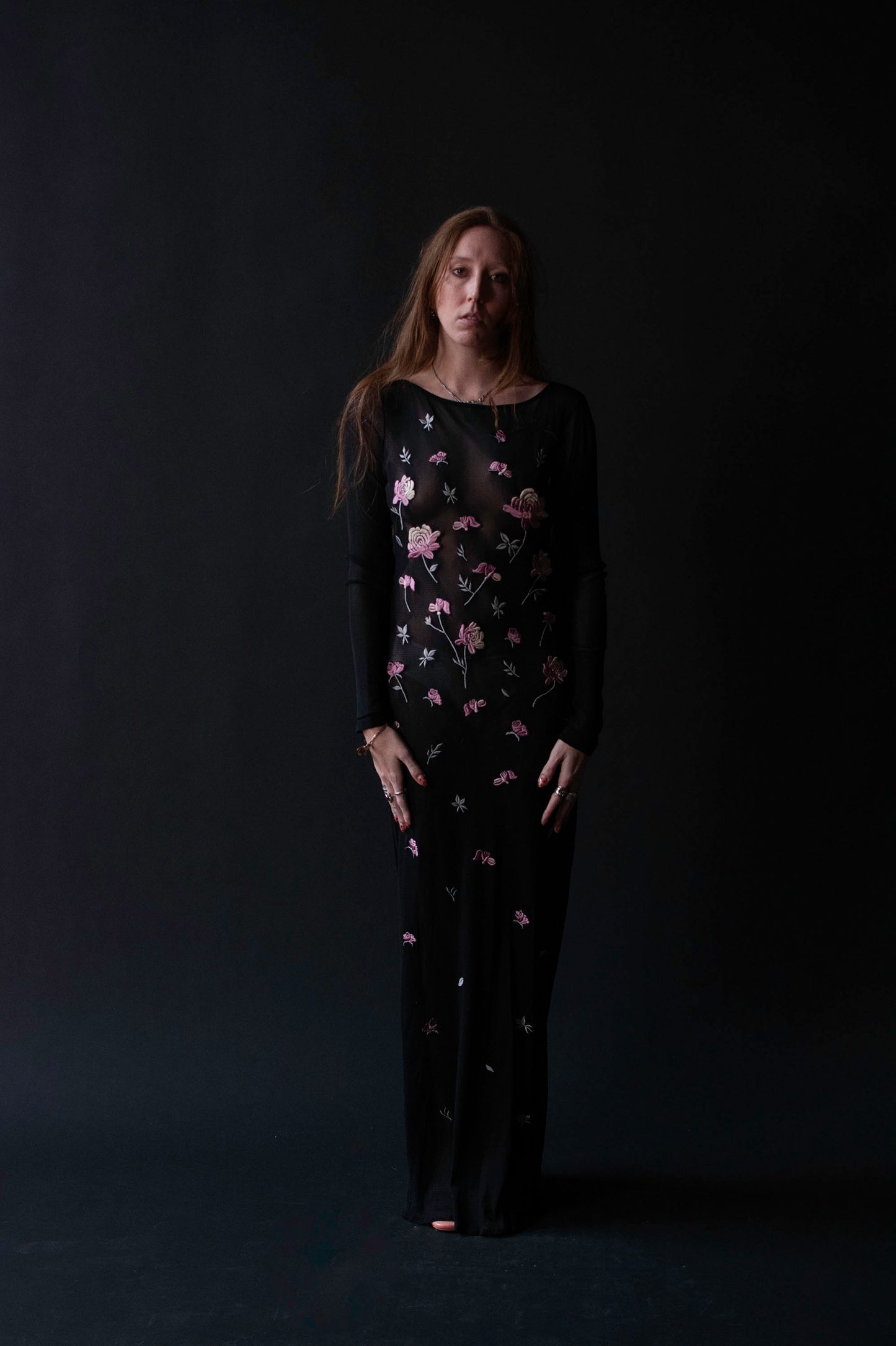 1990s Embroidered Mesh Dress | Vivienne Tam AW 1997