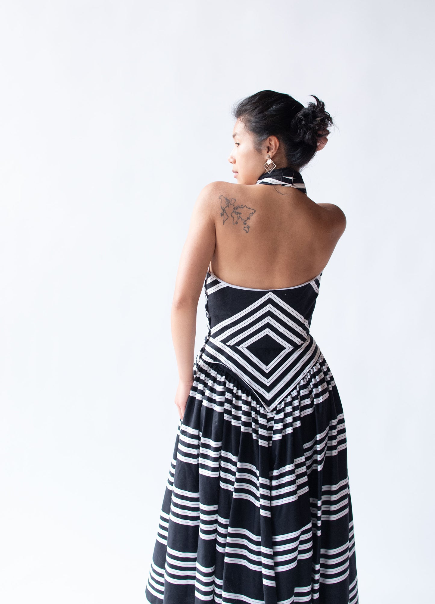 Chevron Halter Dress | Victor Costa