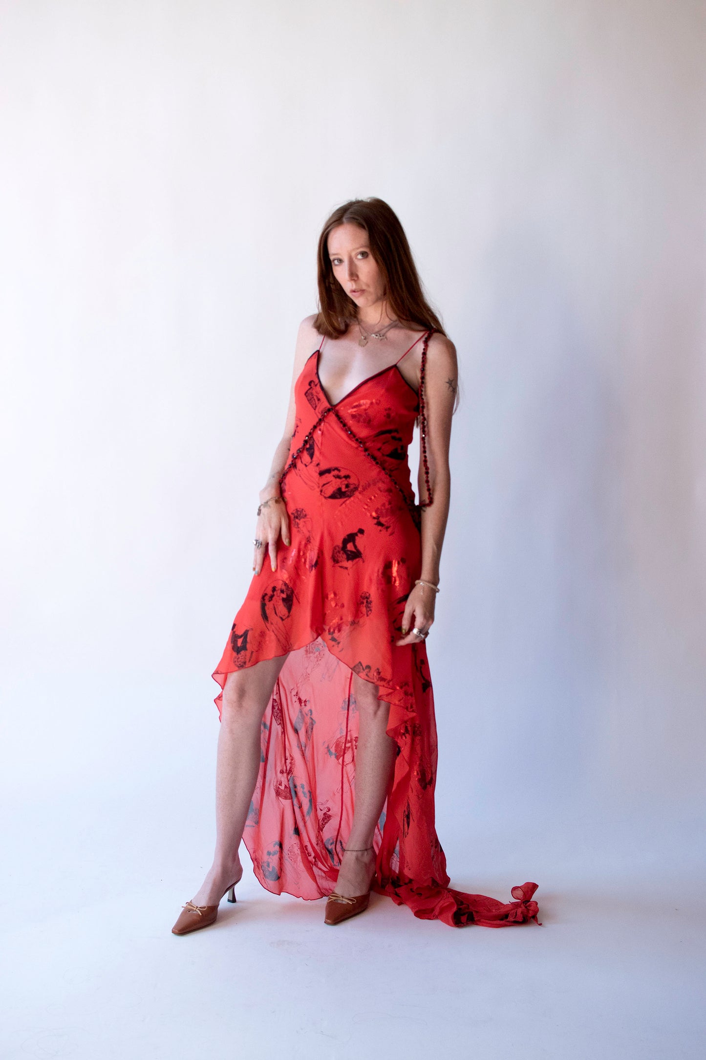 Flapper Print Chiffon Dress | Voyage Invest in the Original FW 2003