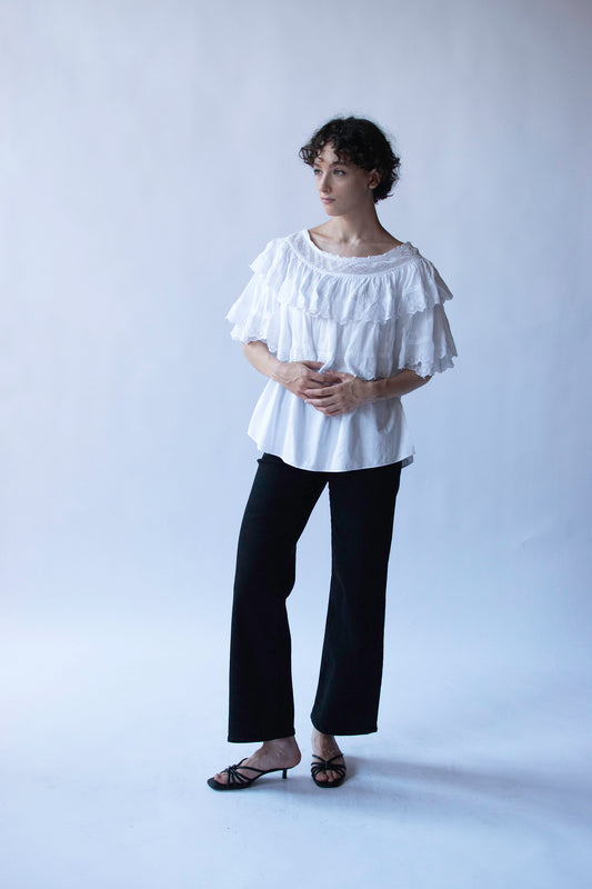 Ruffled White Shirt