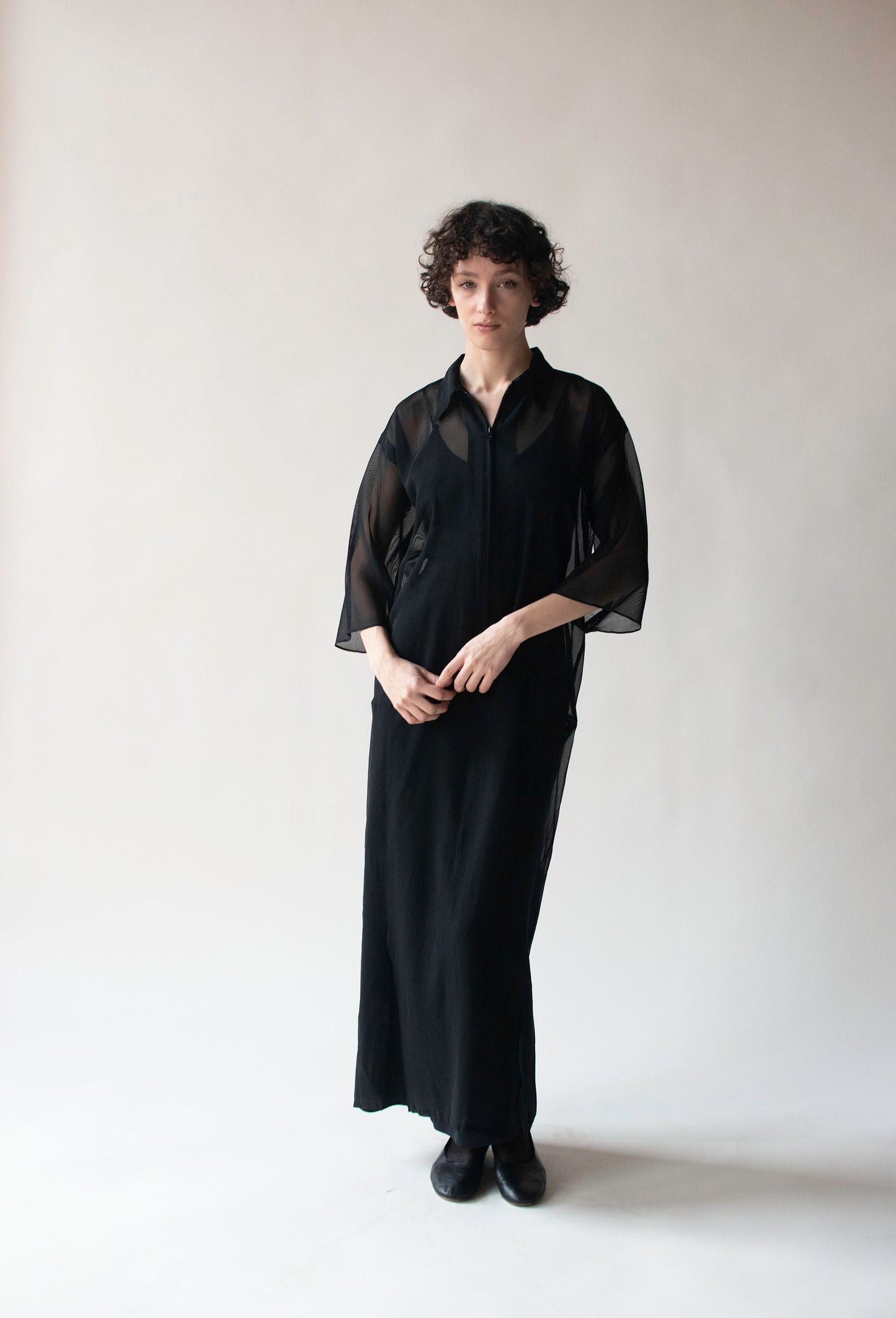 1990s Black Silk Dress | Yohji Yamamoto