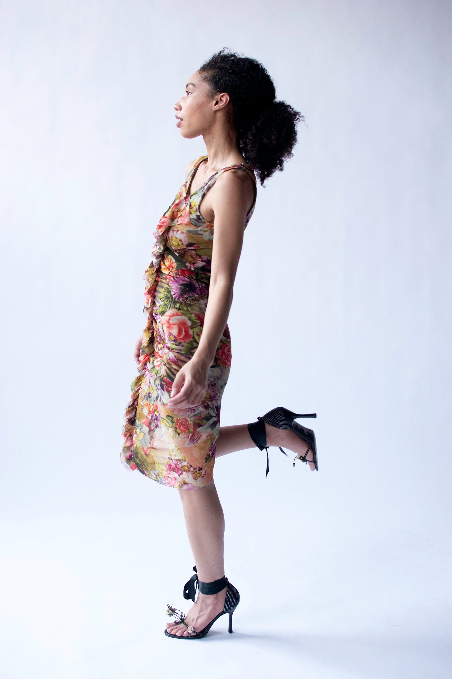 Floral Print Mesh Dress | Jean Paul Gaultier