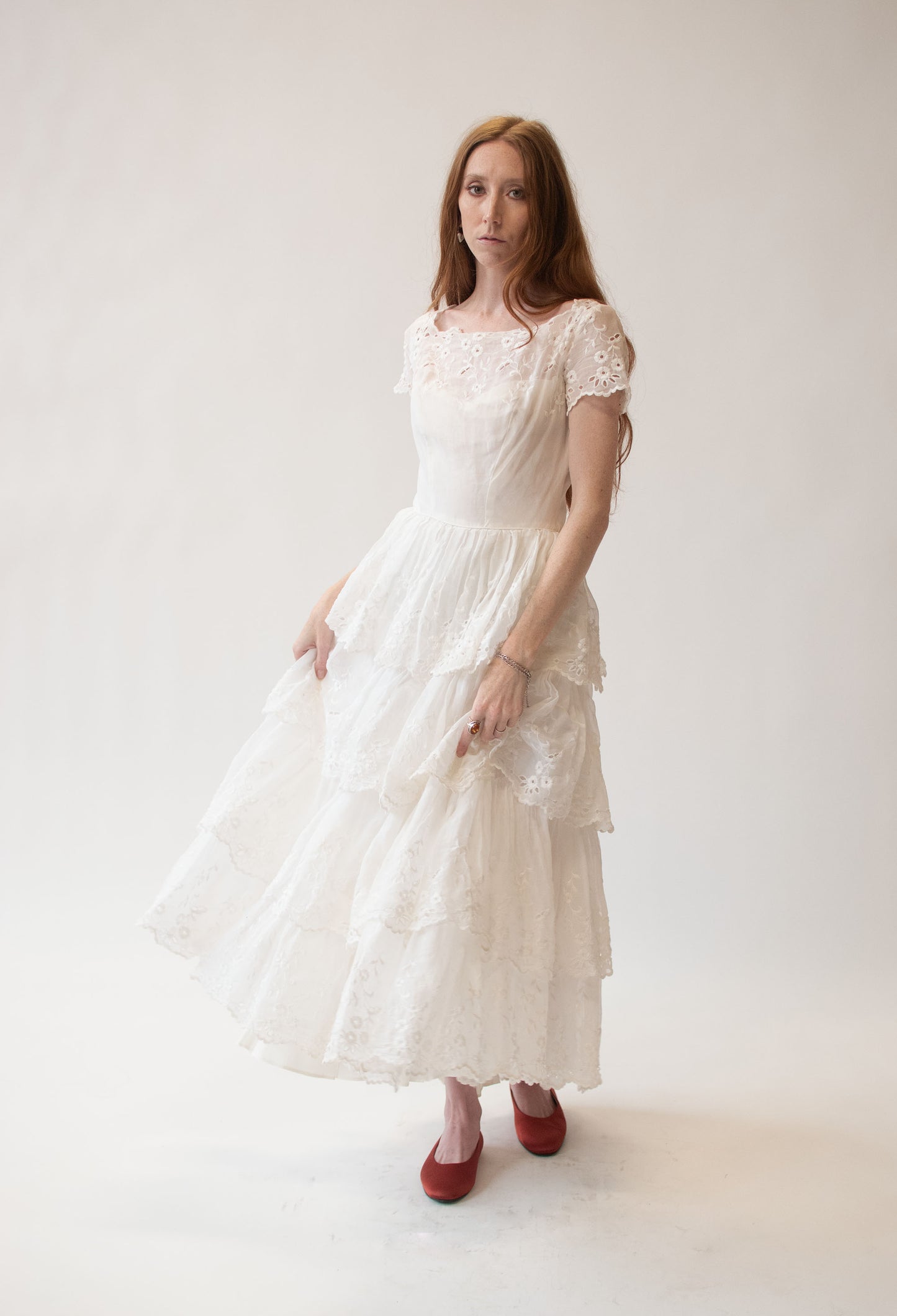 1950s Eyelet Wedding Dress
