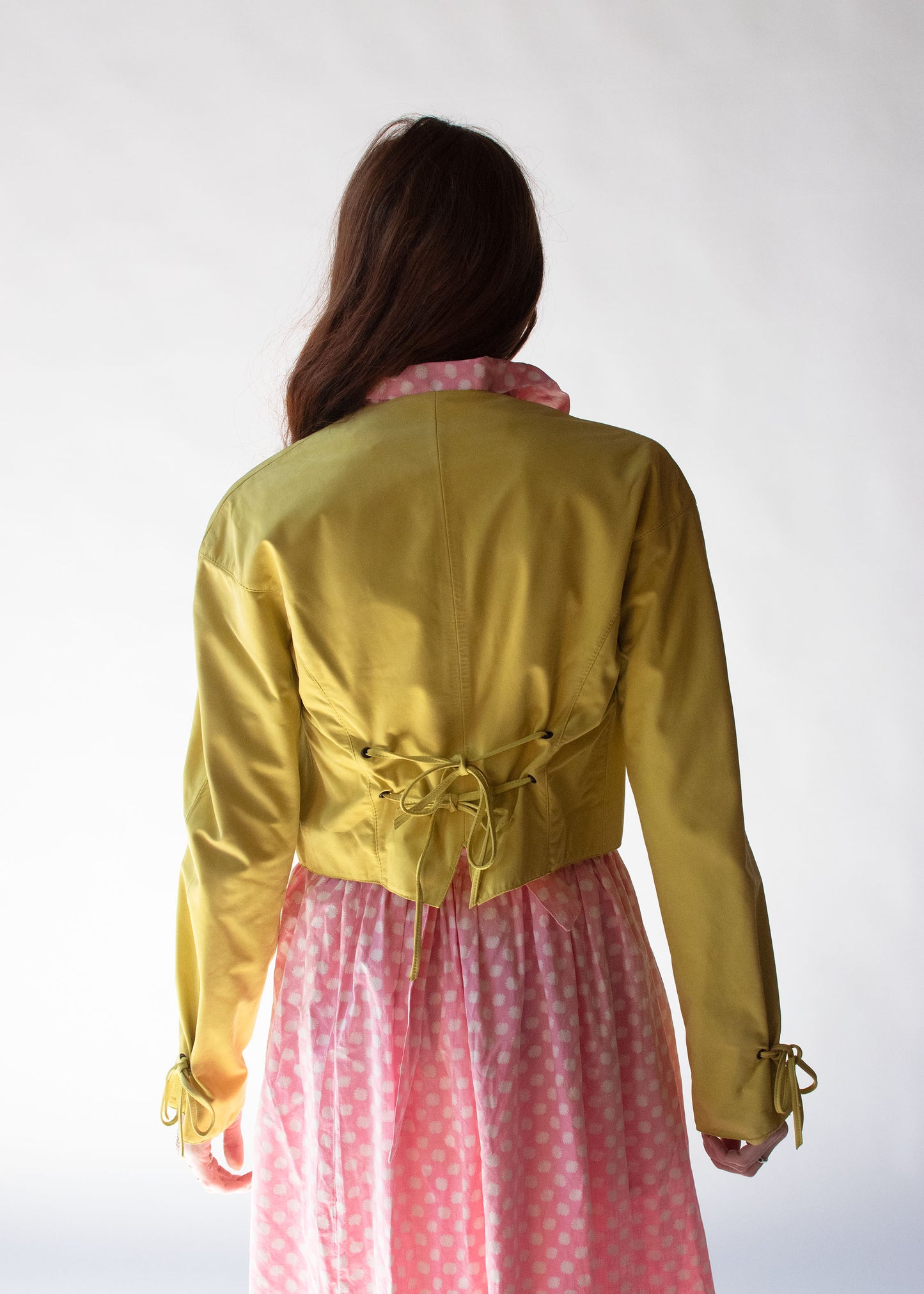 1990s Chartreuse Leather Jacket | Claude Montana