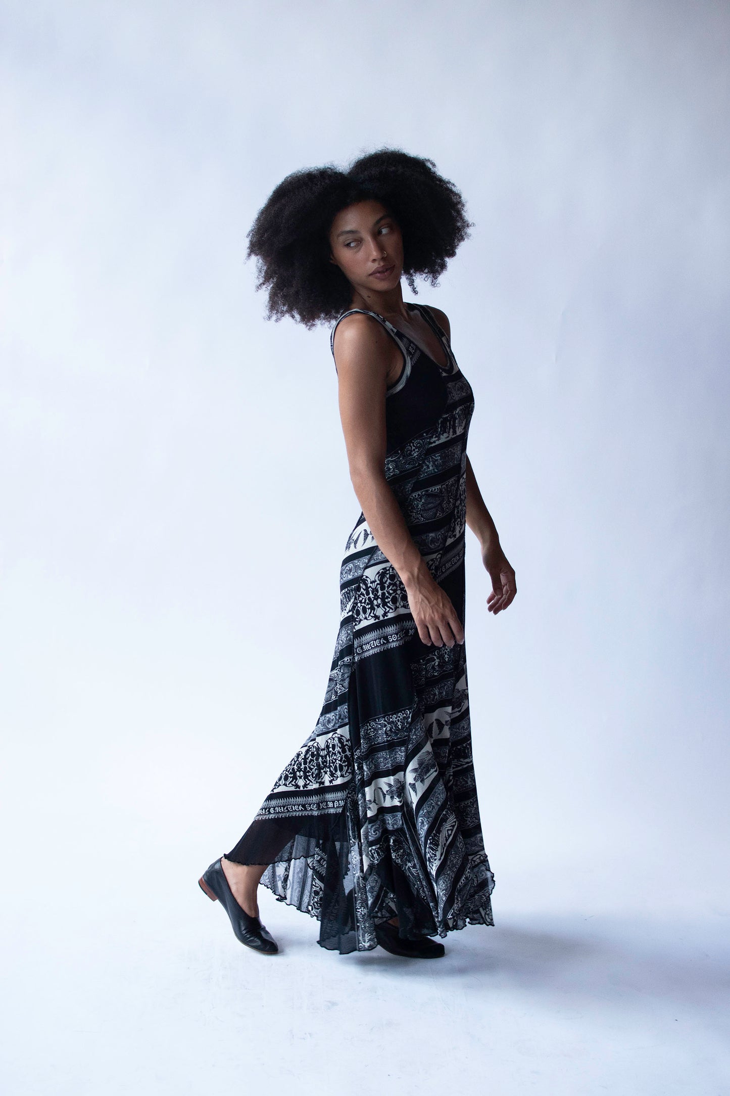 Mixed Print Mesh Dress | Jean Paul Gaultier