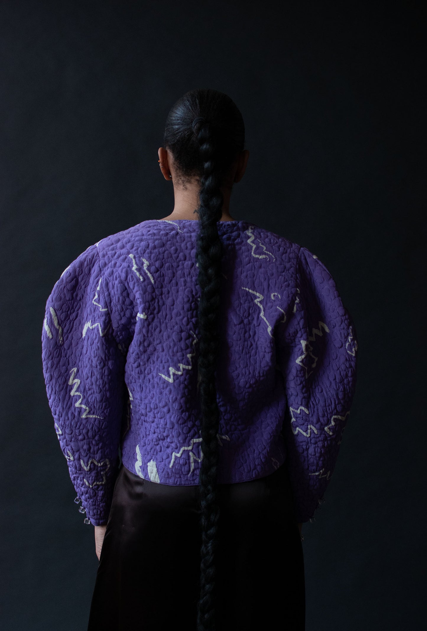 Purple Quilted Silk Coat | Michael Vollbracht