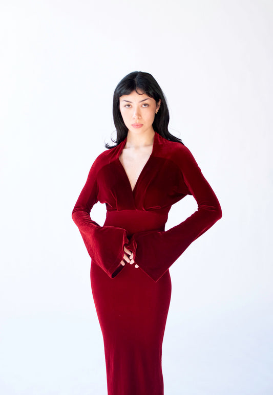 Burgundy Velvet Dress | Roman Keflay