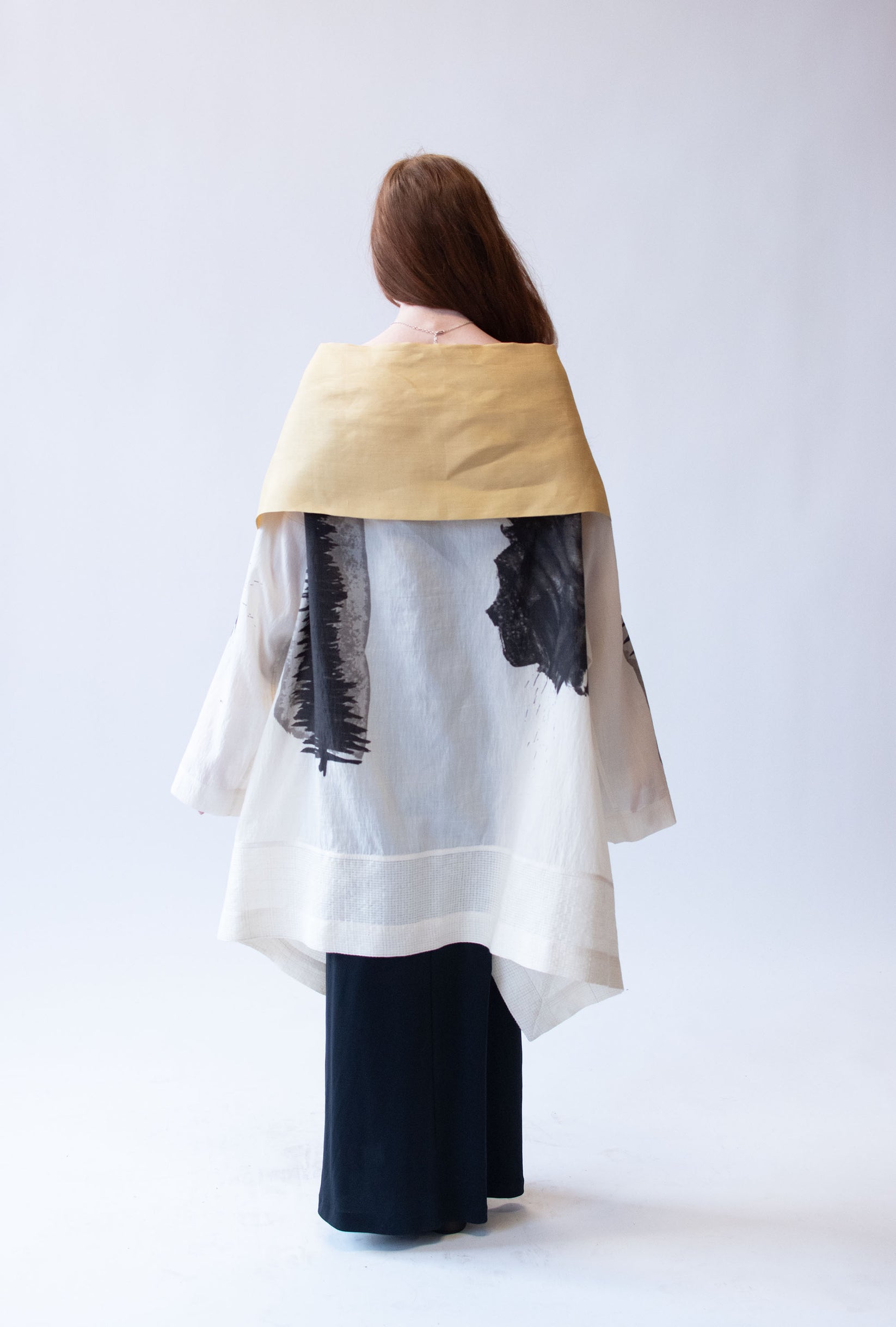 ISSEY MIYAKE 1997 wool Vintage Mao Collar Jacket Pants setup ME71-FD265/FF266 Greige Heather gray S