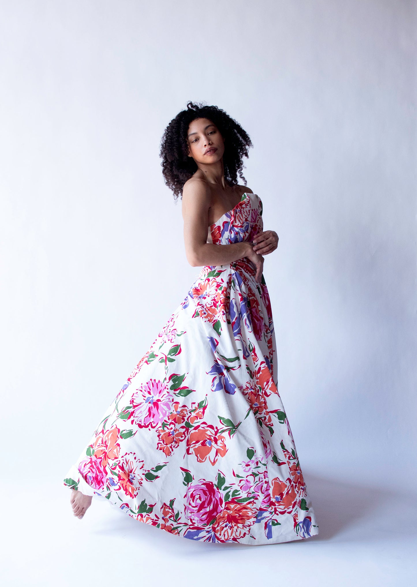 1980s Floral Print Gown | Scaasi boutique