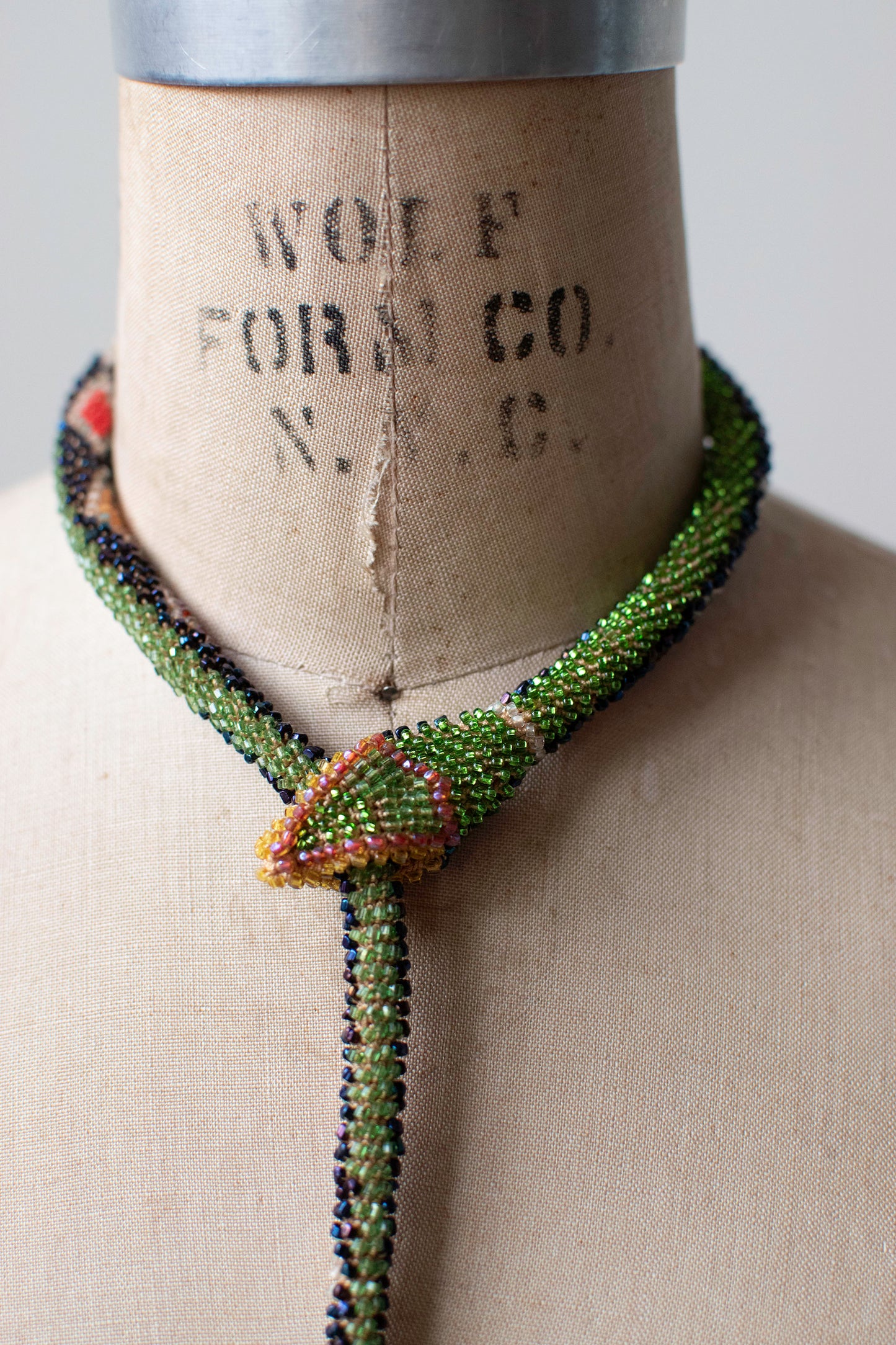 Bead Crochet Snake | Oil Slick Multi Color Diamond
