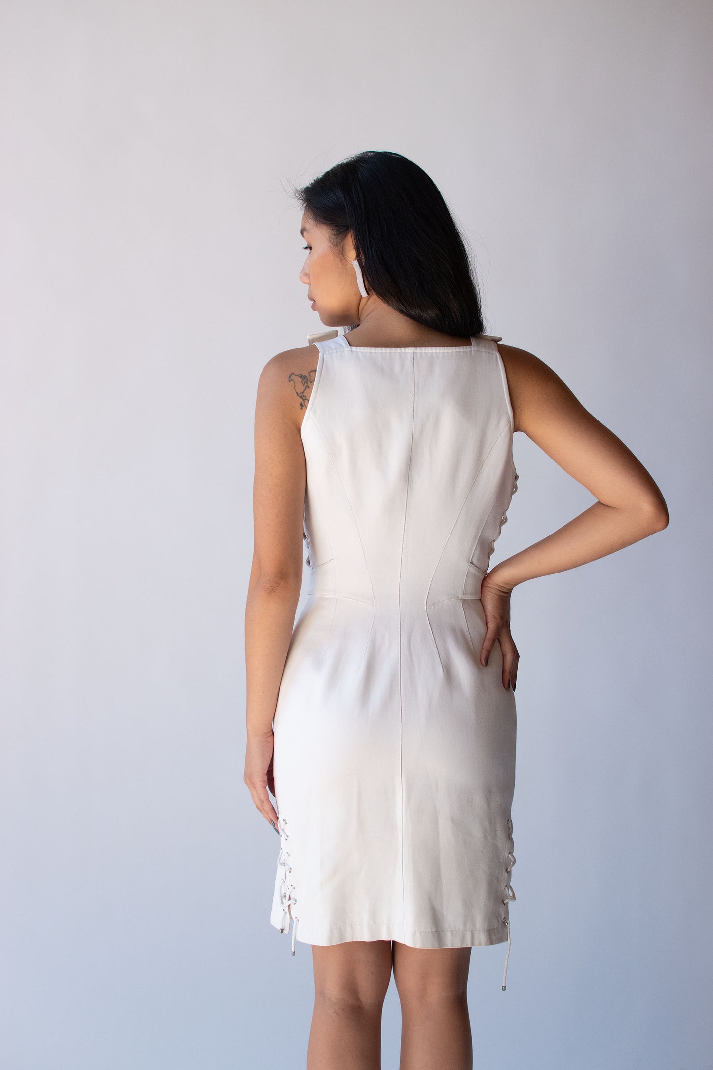 Lace Up White Dress | Thierry Mugler
