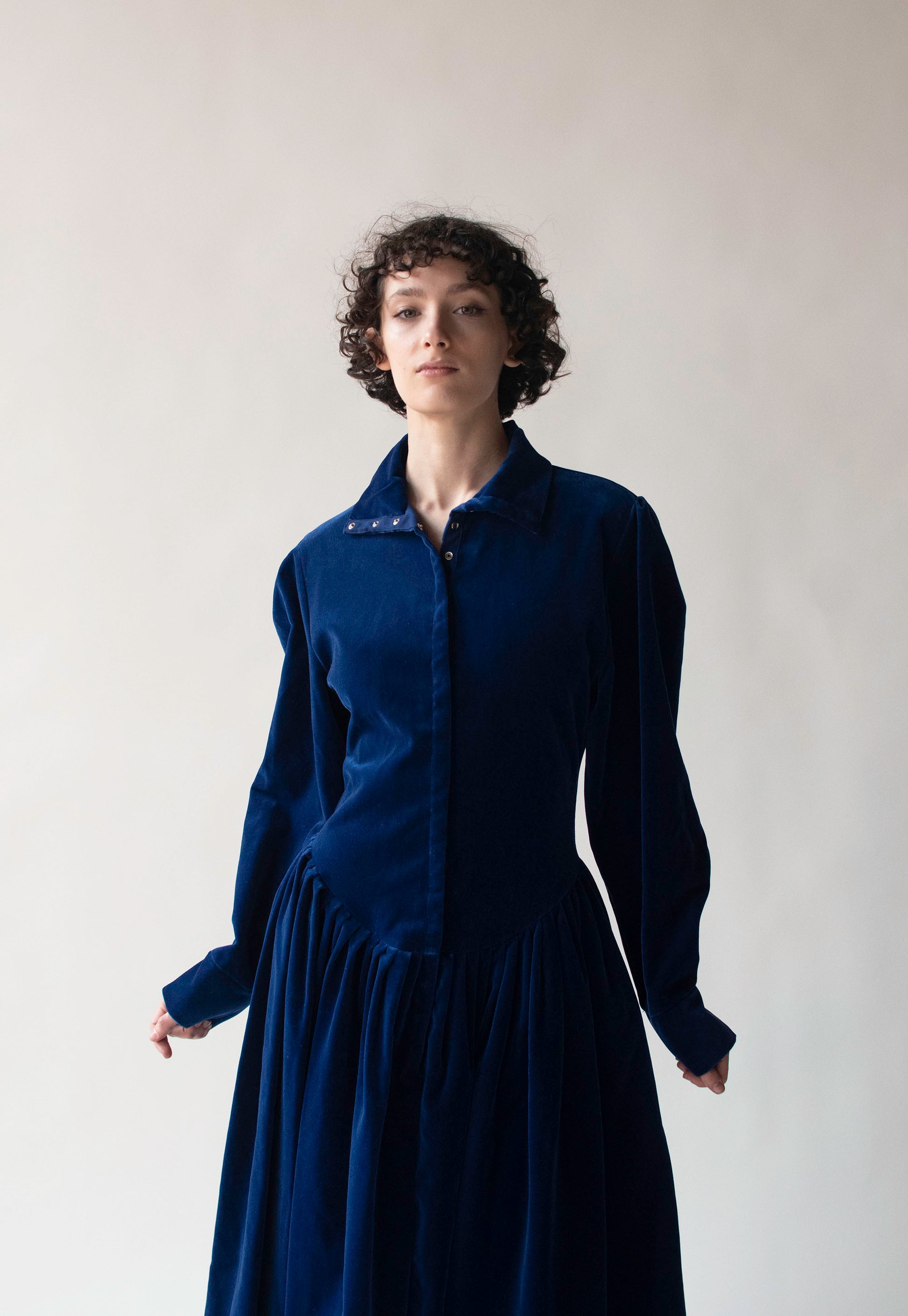 Blue Velvet Dress