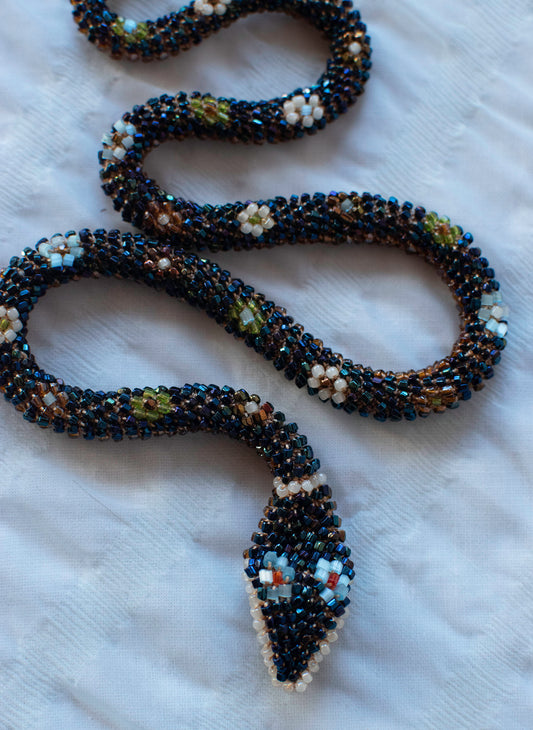 Bead Crochet Snake | Oil Slick Flower