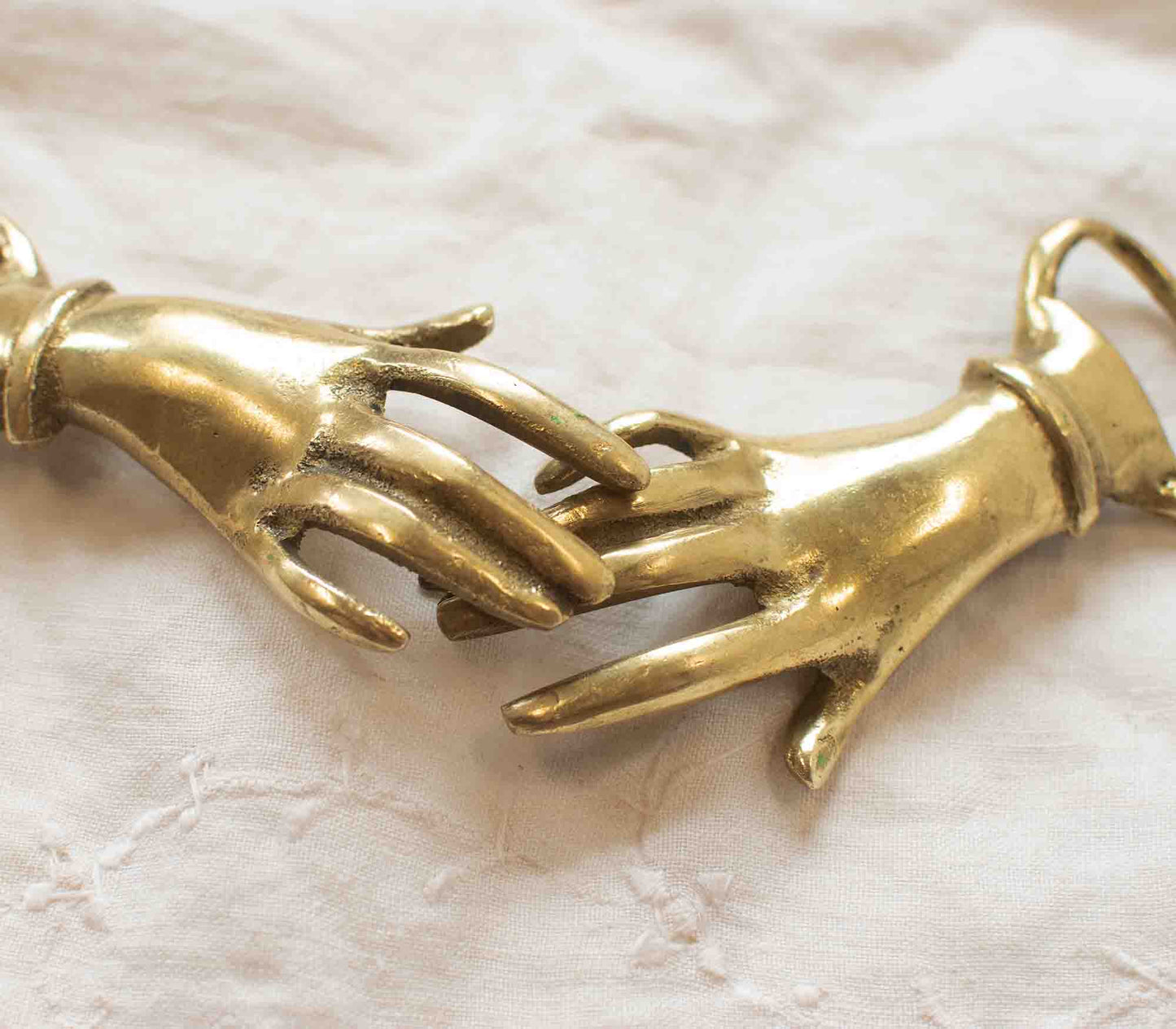 1970s Claspsing Hands Belt Buckle