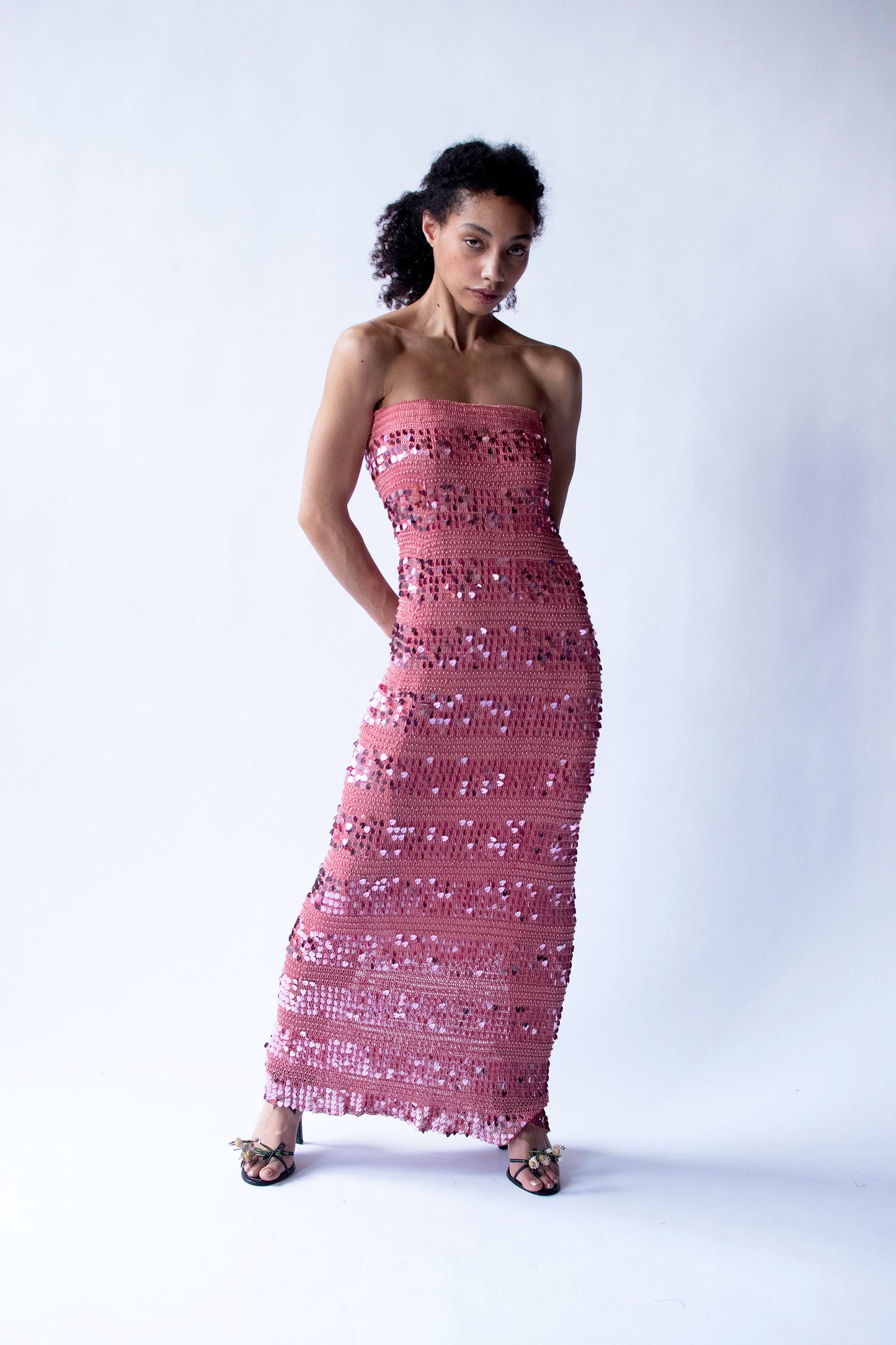 Sequin Crochet Dress Set