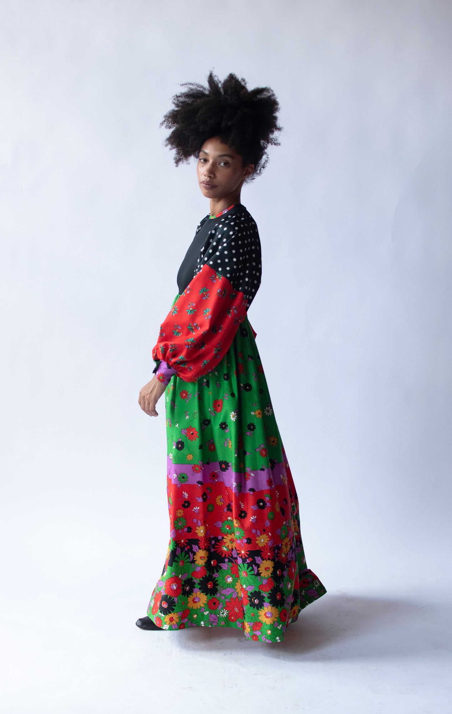 1970s Mixed Print Dress | Youth Guild