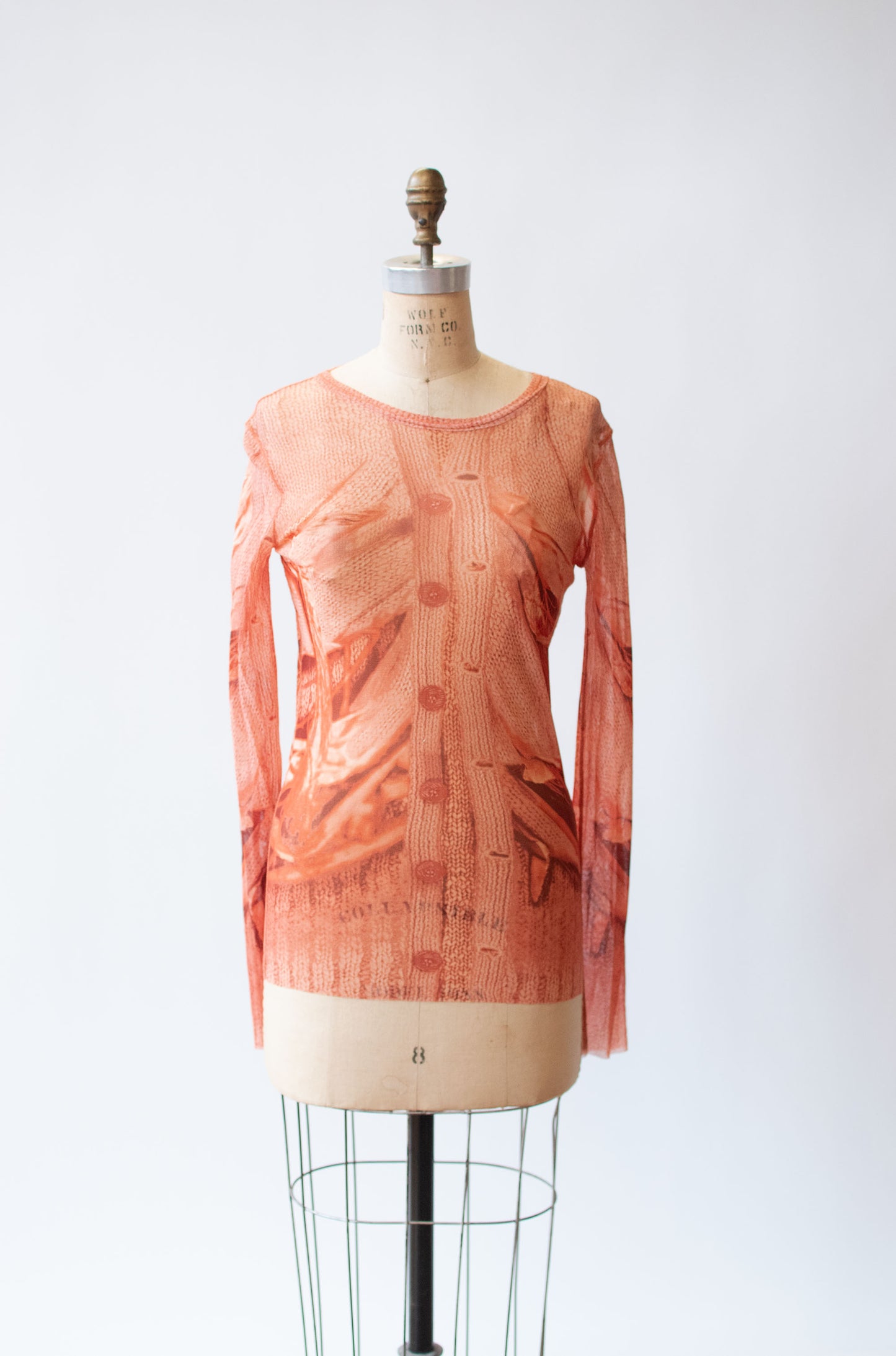 Knit Print Mesh Top | Jean Paul Gaultier