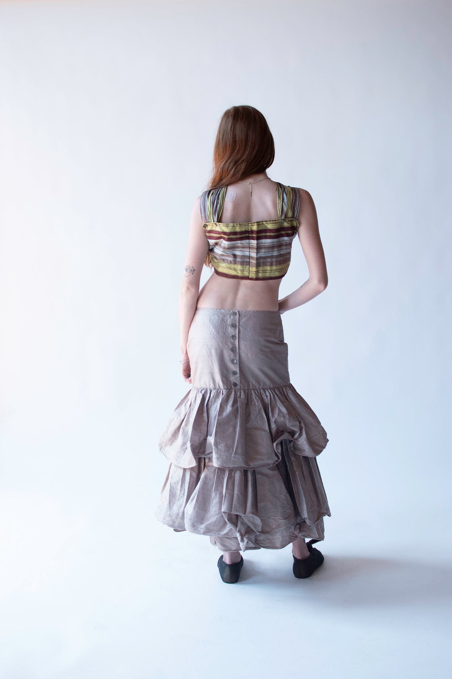 Putty Silk Ruffled Skirt | Romeo Gigli for Callaghan