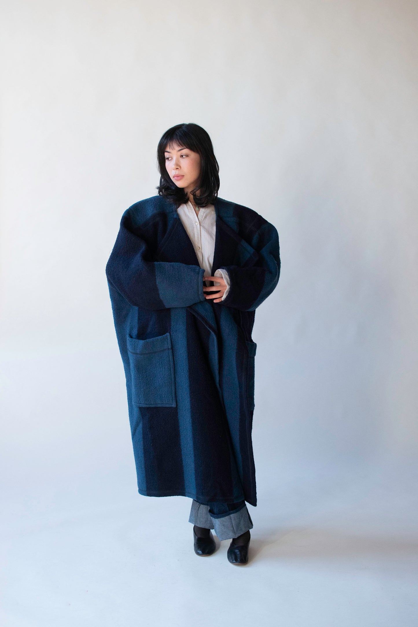 Striped Blanket Coat | Issey Miyake