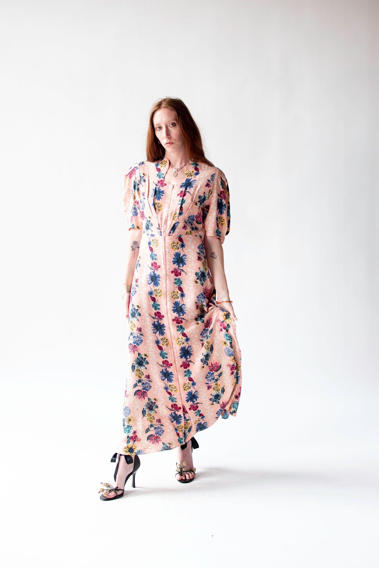 1940s Floral Print Dressing Gown