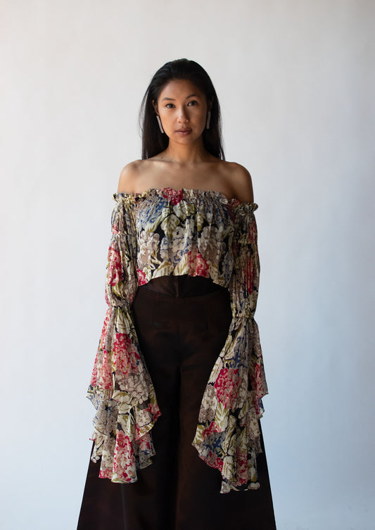 1990s Floral Blouse | OMO Norma Kamali