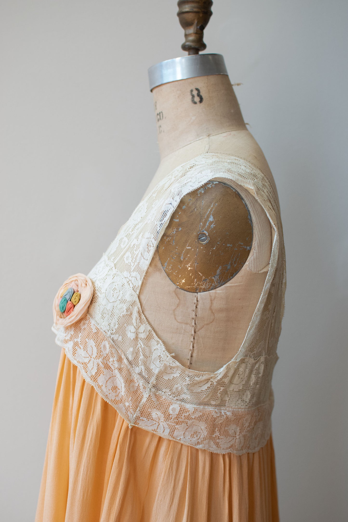 1920s Peach Silk Nightgown