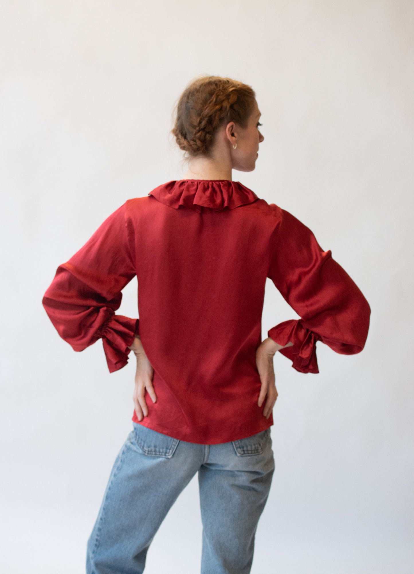 Red Silk Shirt | Yves Saint Laurent Rive Gauche