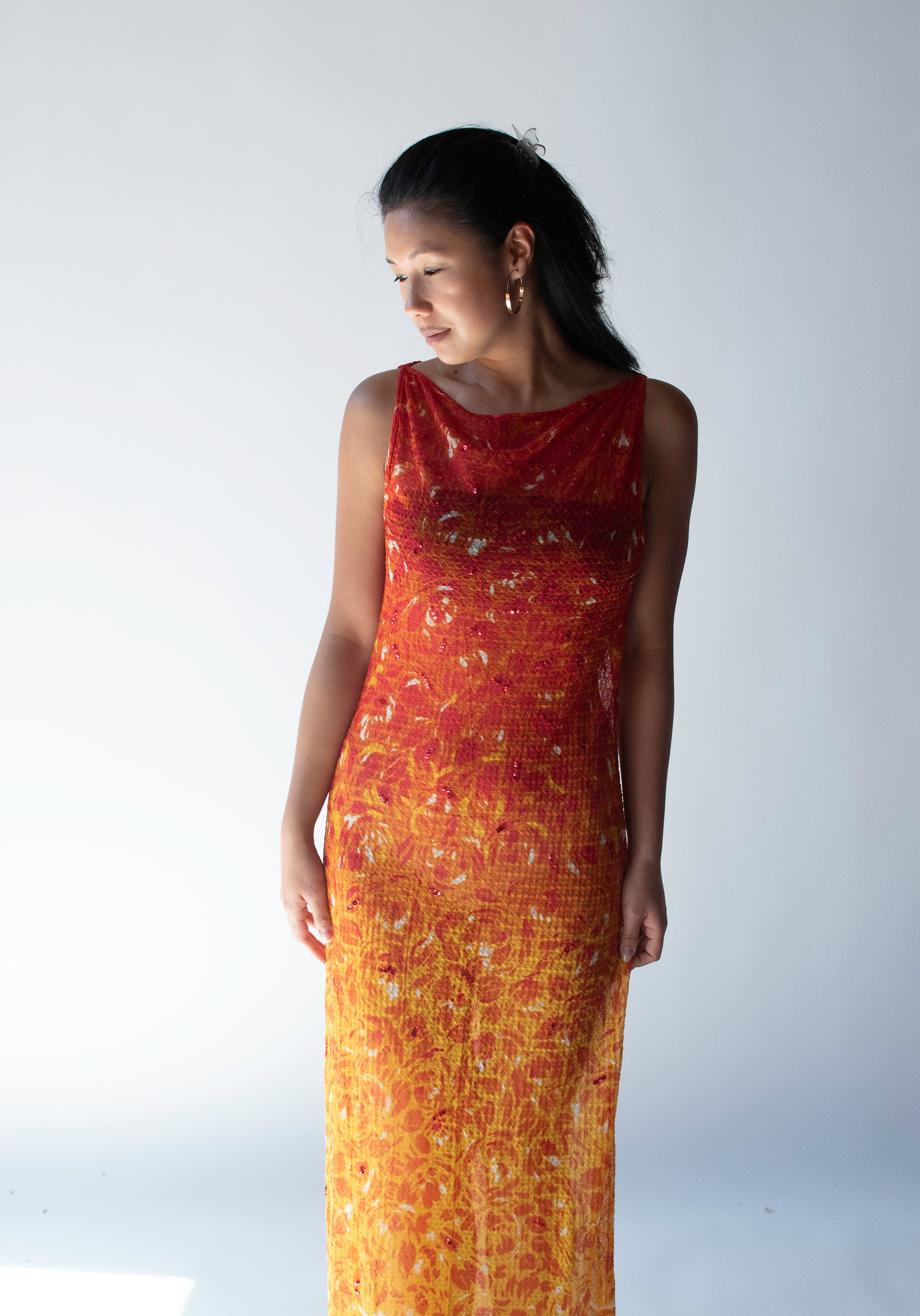 flame mesh dress Mesh Flame Stitch Midi Dress
