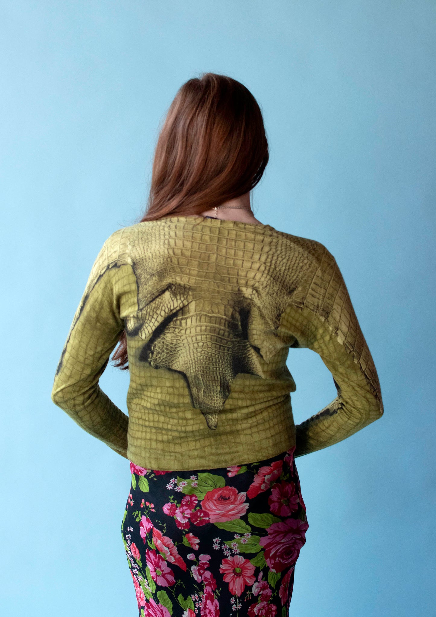 Alligator Print Cashmere Cardigan | John Galliano