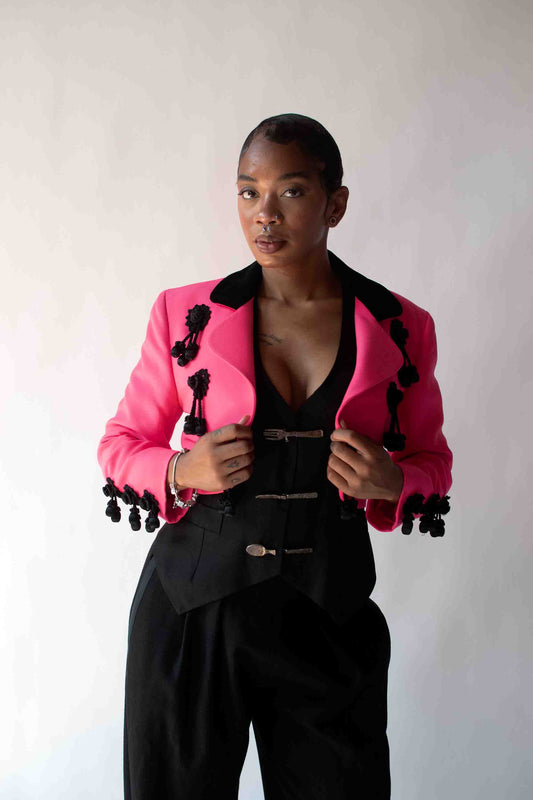 1990s Pink Jacket w/ Tassels | Chrisitain Lacroix