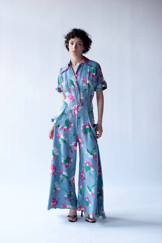 1940s Wide Leg Jumpsuit