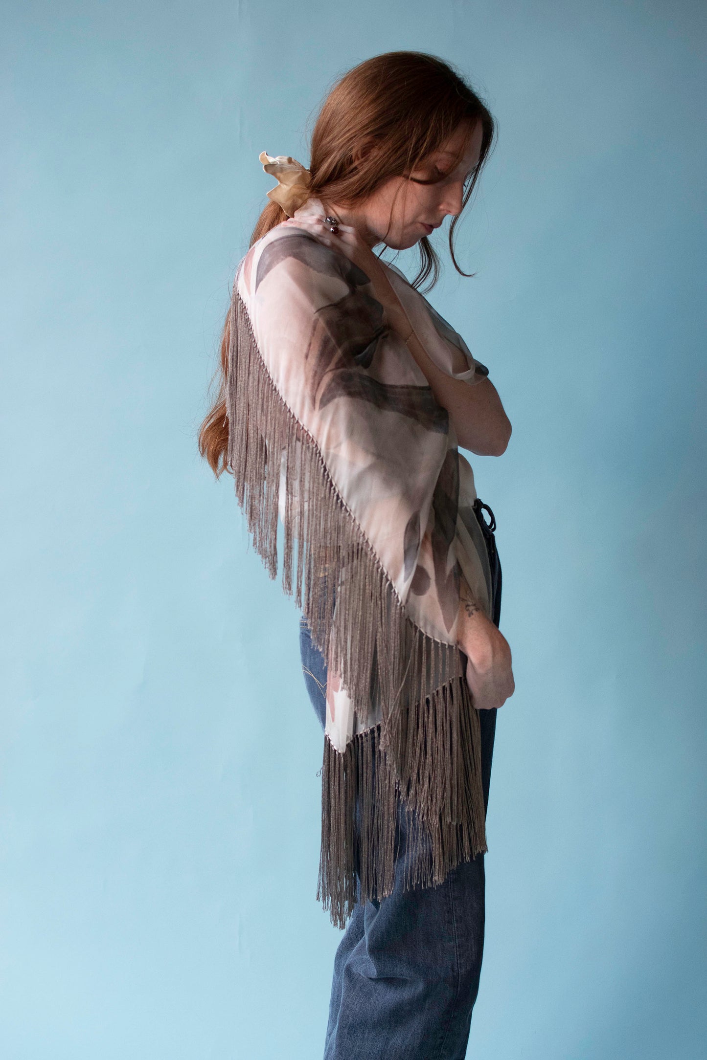 Chiffon Fringed Shawl