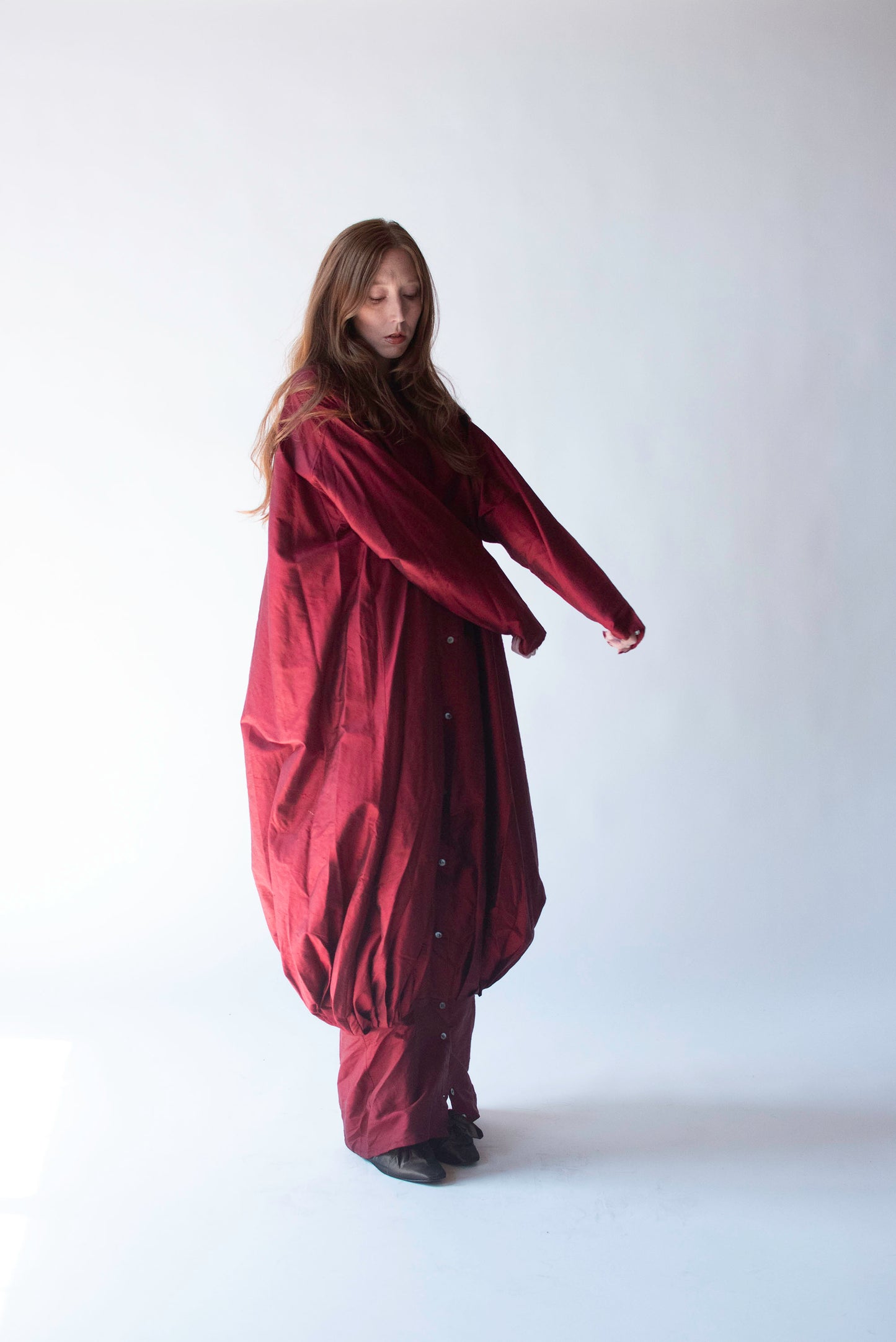 Burgundy Silk Dress | Romeo Gigli for Callaghan