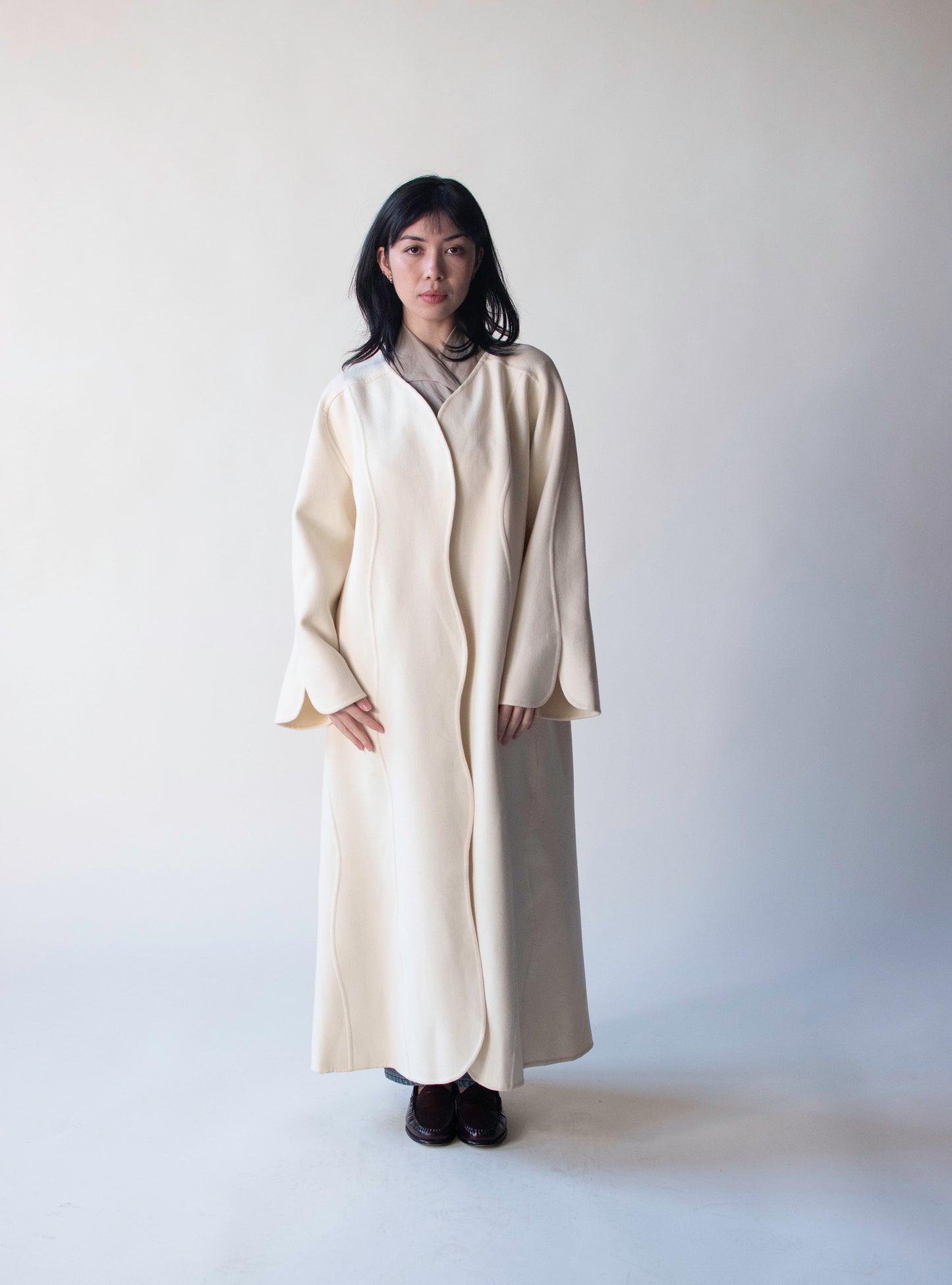 Cream Wool Coat | Laura Biagiotti