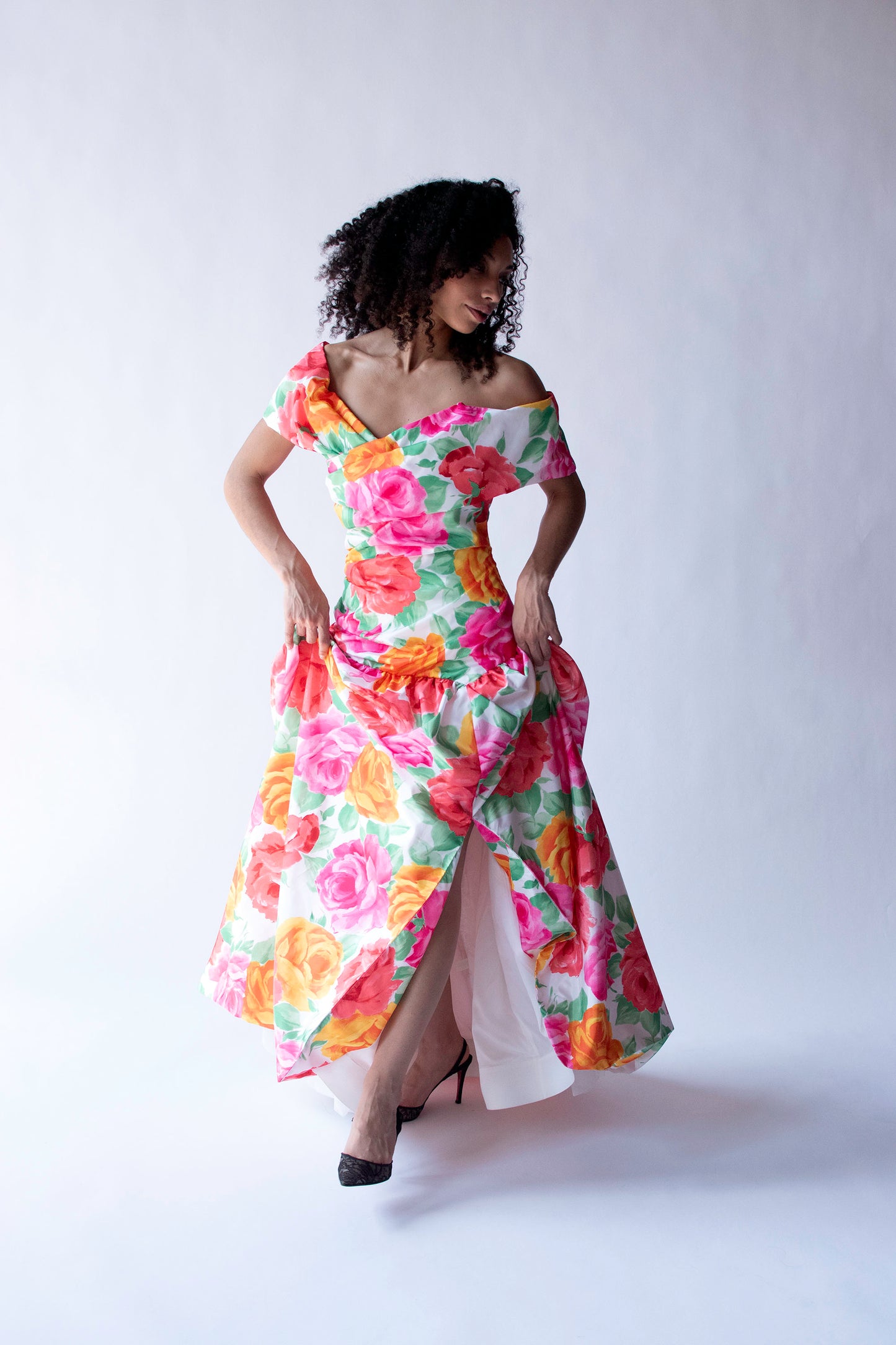 1980s Floral Print Gown | Scaasi Boutique