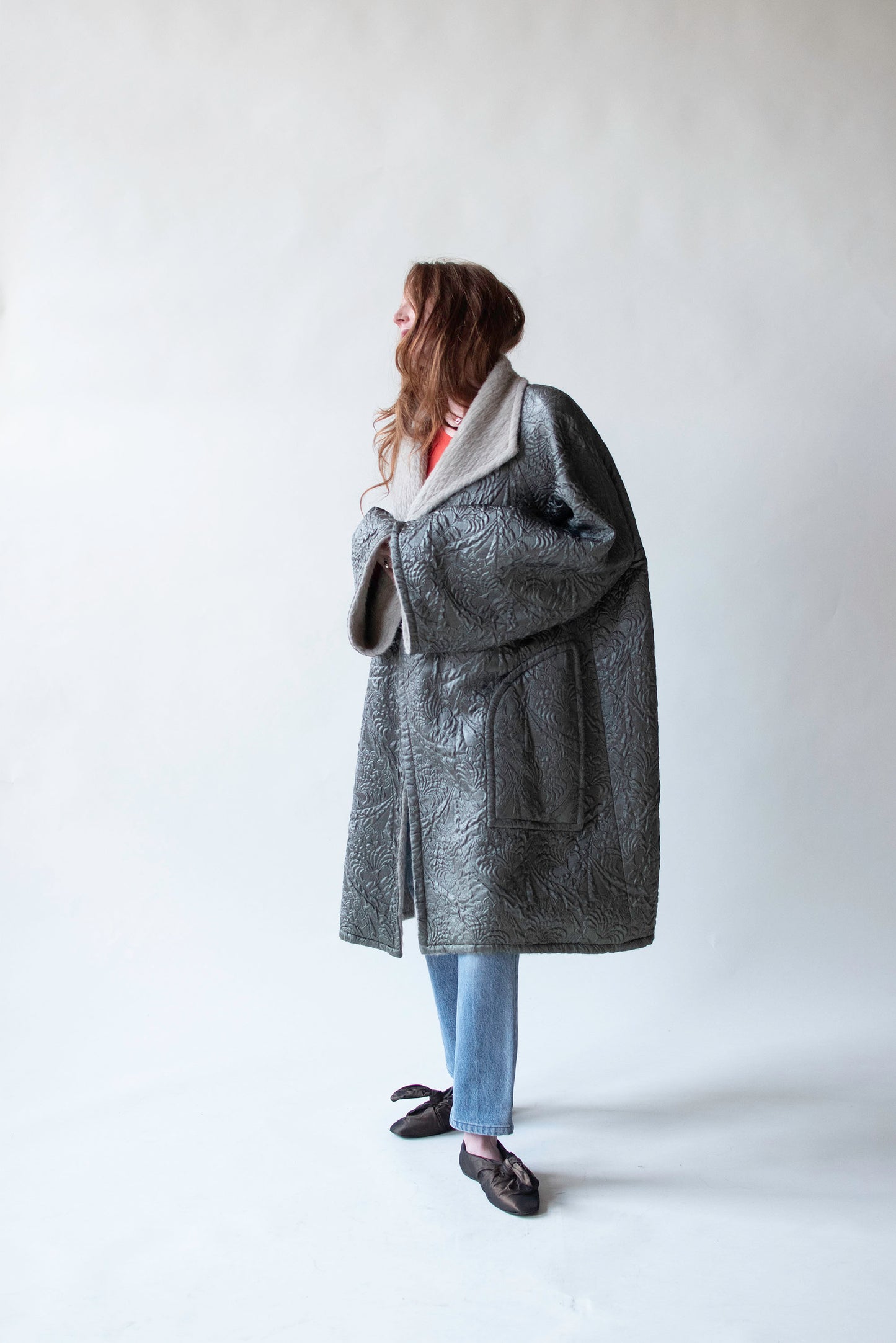 Sage Trapunto Coat