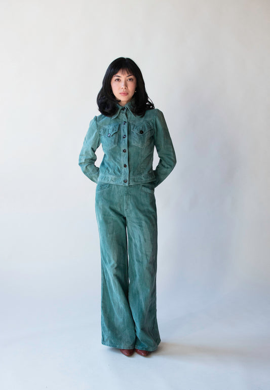 1970s Green Denim Set | Roberto Cavalli