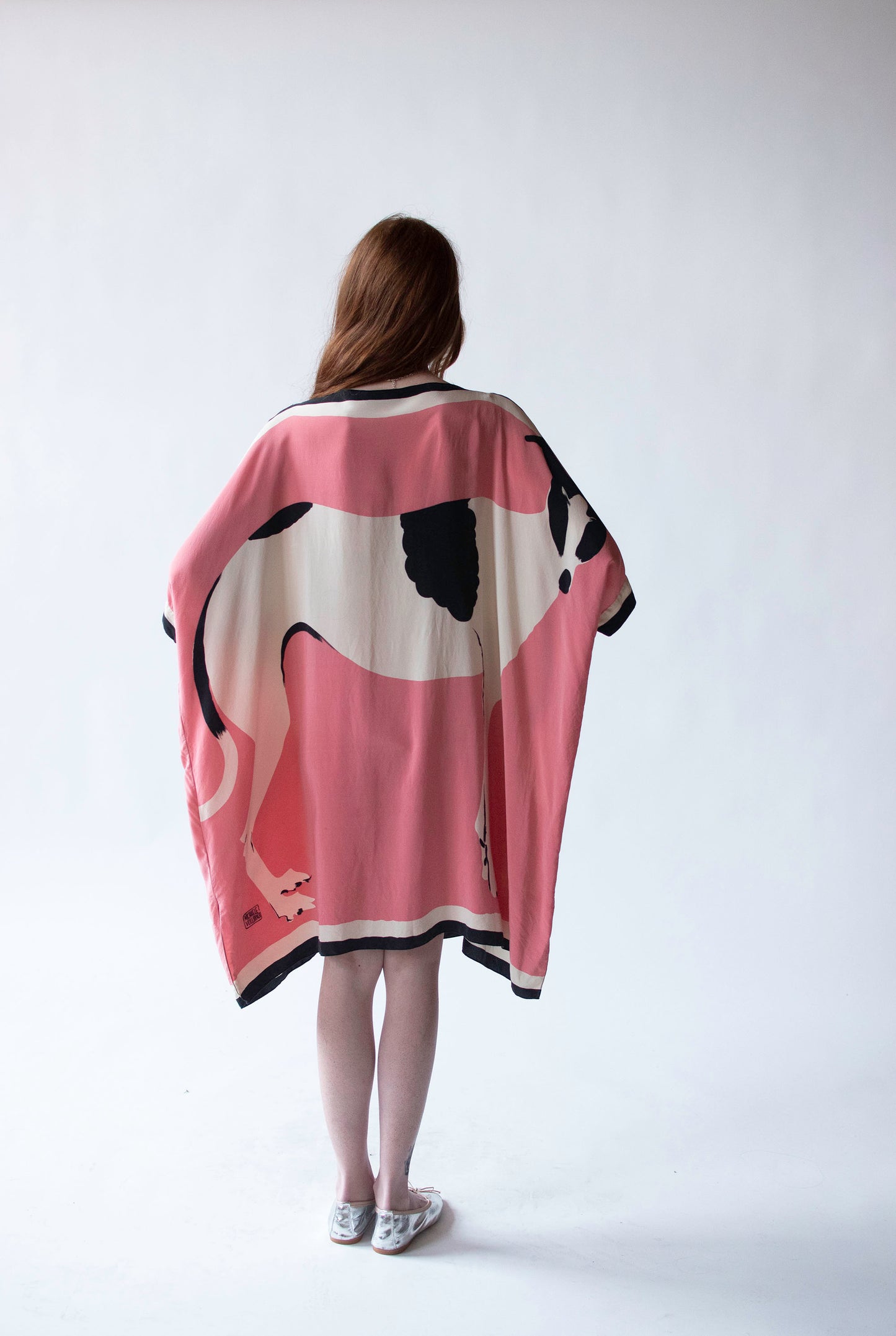 1980s Greyhound print silk caftan | Michael Vollbracht