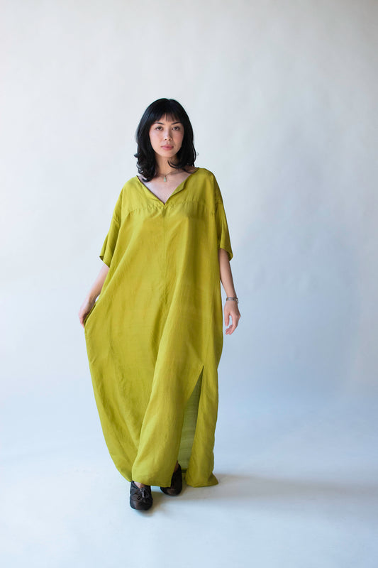 Chartreuse  Silk Caftan | Donna Karan