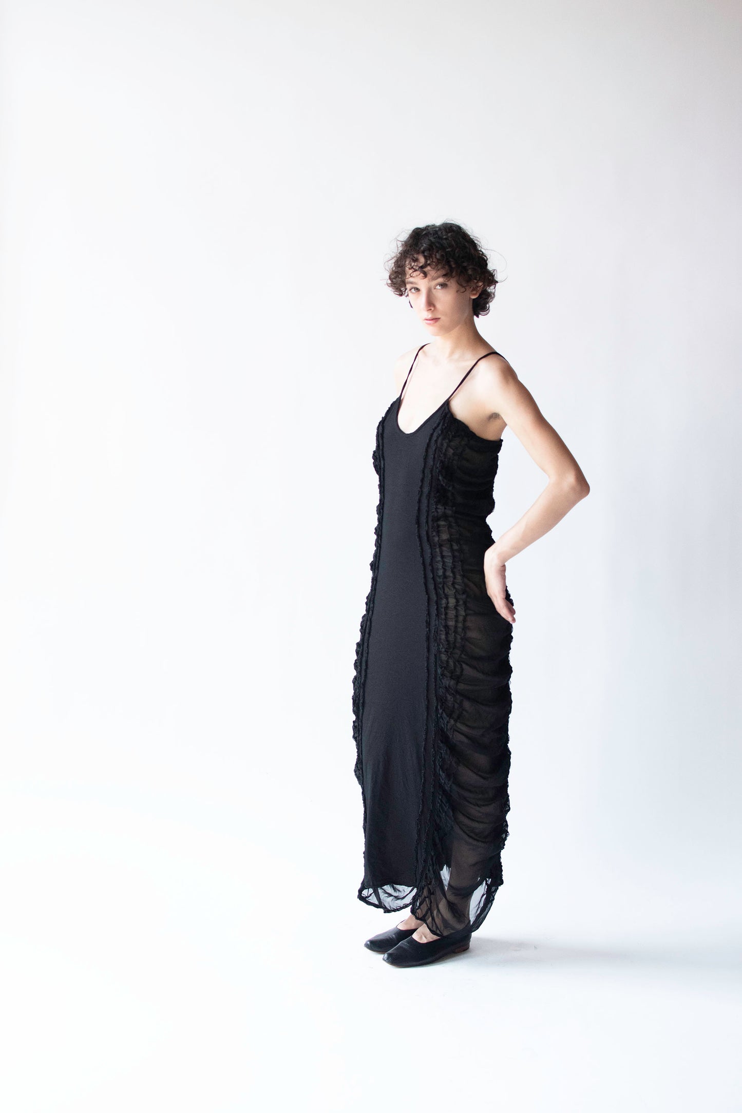 Black Ruched Dress | Yoshiki Hishinuma
