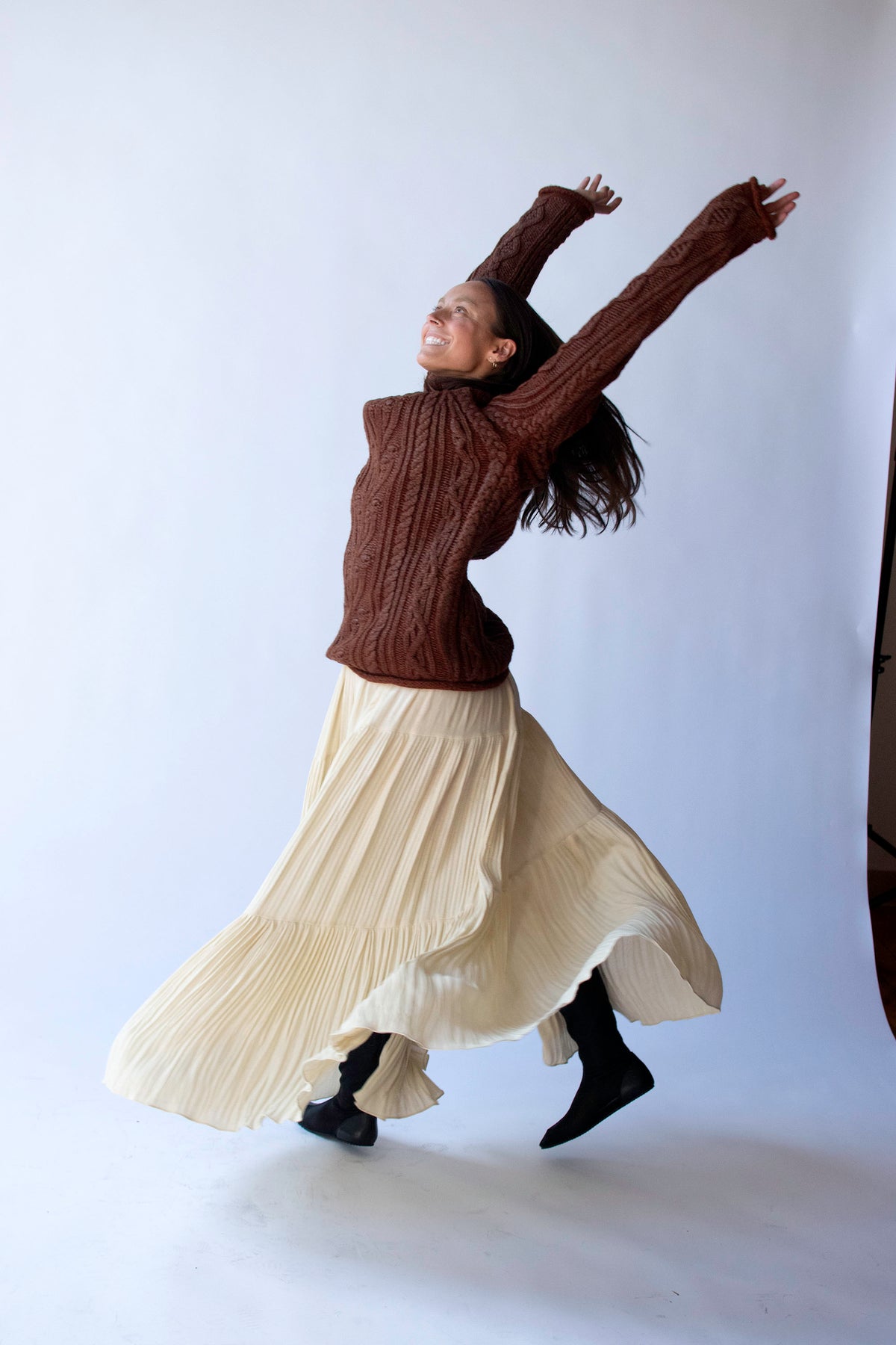 Pleated Cream Skirt | Moschino Nature Friendly Garment AW 1994