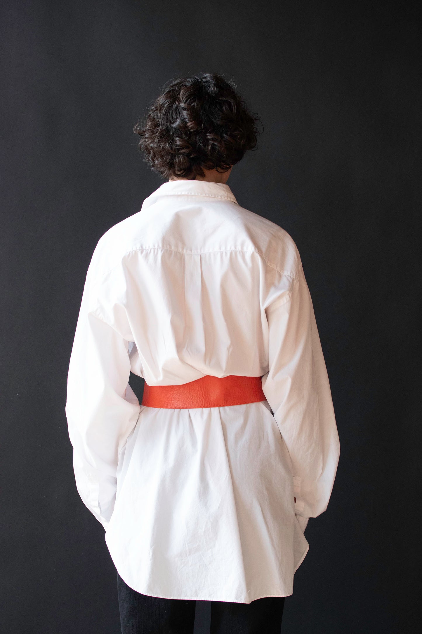 1990s Orange Leather Belt | Donna Karan