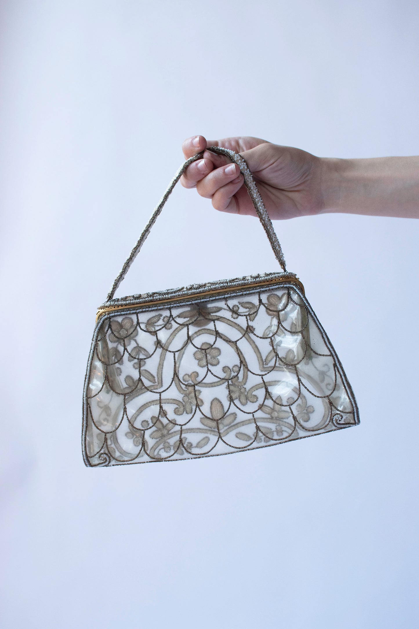 1950s Beaded Plastic Evening Bag