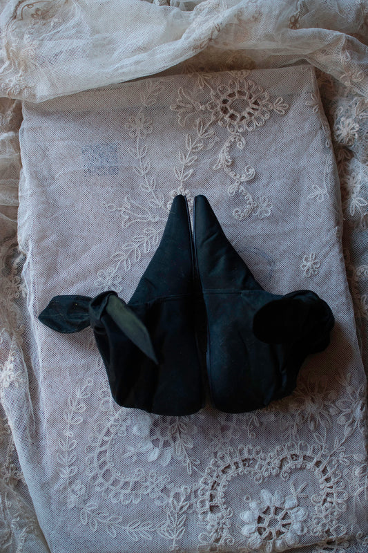 Green Silk Booties | Romeo Gigli