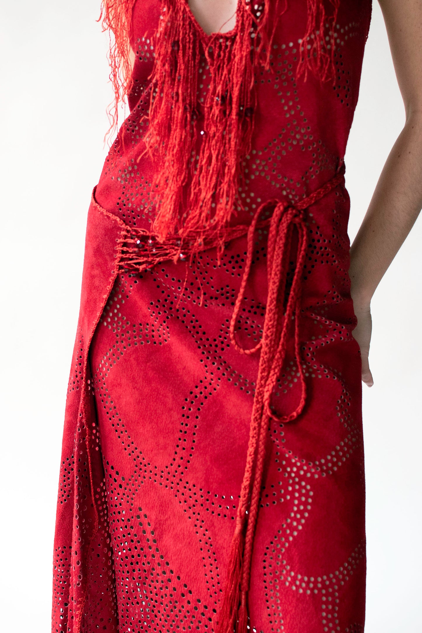 1970s Red Suede Dress | Rogerio