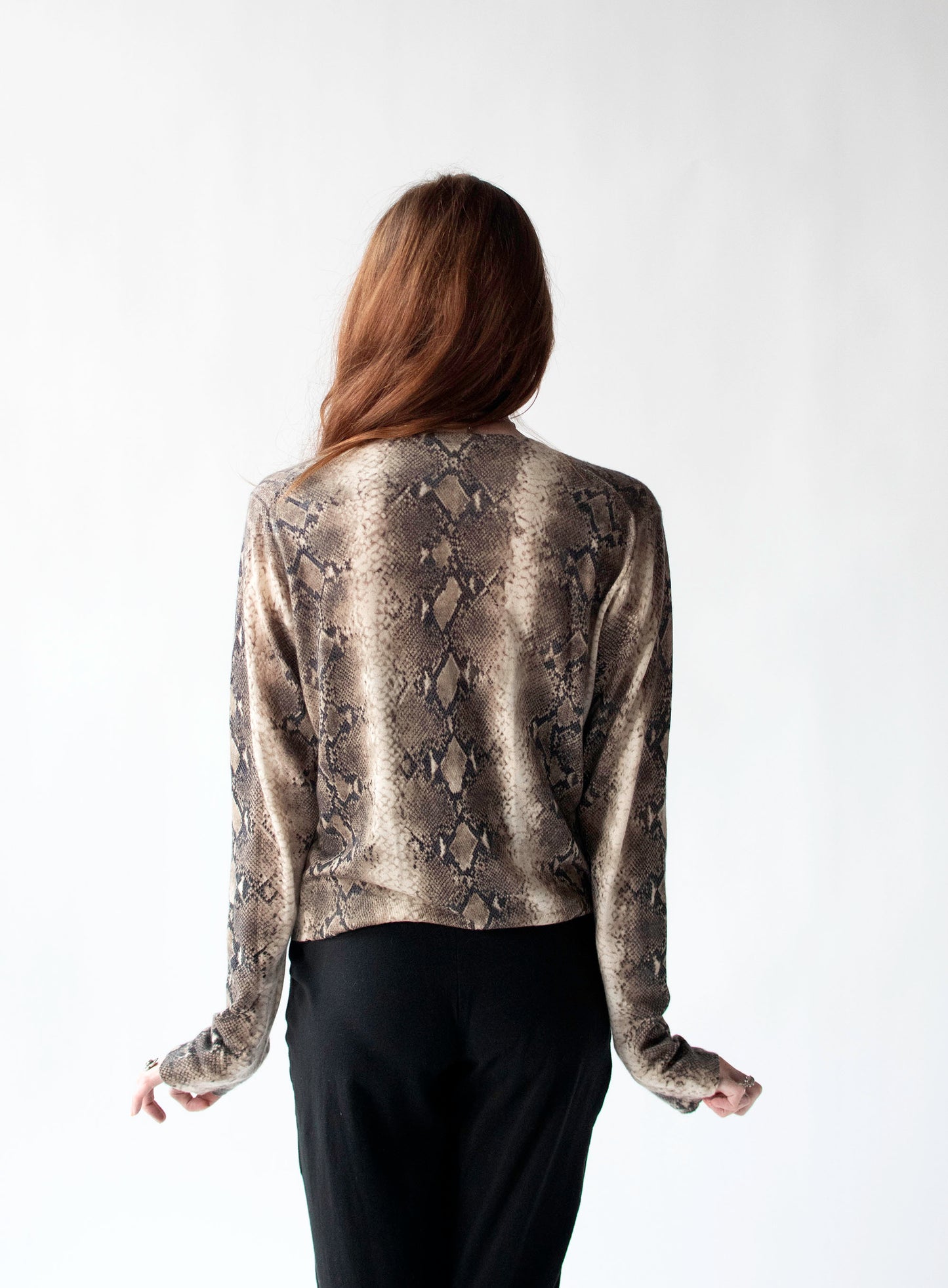 Cashmere Snakeskin print Cardigan | John Galliano